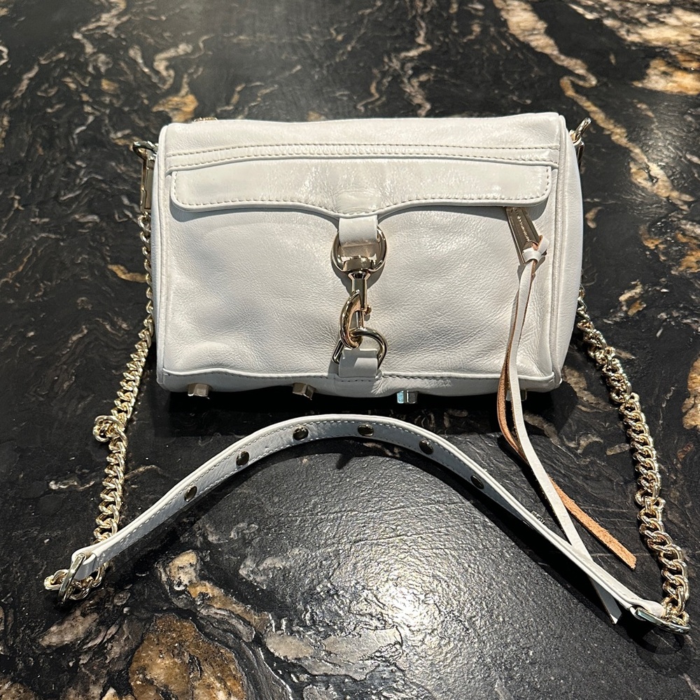 Rebecca Minkoff Mini Crossbody Bag with Rose Gold Chain